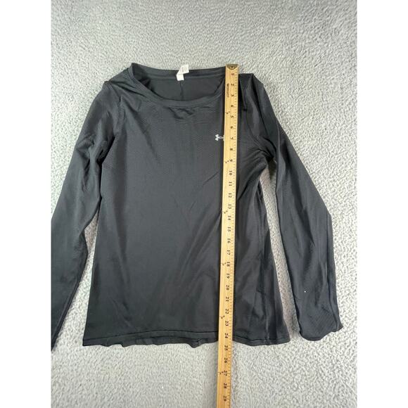 Under Armour Shirt Womens Small Black Long Sleeve Heat Gear Activewear Athletic - Picture 3 of 7